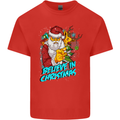 Believe in Christmas Funny Santa Xmas Mens Cotton T-Shirt Tee Top Red