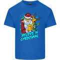 Believe in Christmas Funny Santa Xmas Mens Cotton T-Shirt Tee Top Royal Blue