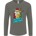 Believe in Christmas Funny Santa Xmas Mens Long Sleeve T-Shirt Charcoal