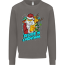 Believe in Christmas Funny Santa Xmas Mens Sweatshirt Jumper Charcoal