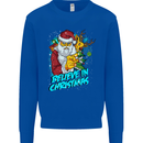Believe in Christmas Funny Santa Xmas Mens Sweatshirt Jumper Royal Blue