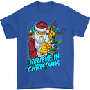 Believe in Christmas Funny Santa Xmas Mens T-Shirt Cotton Gildan Royal Blue