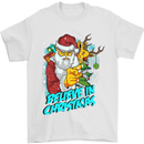 Believe in Christmas Funny Santa Xmas Mens T-Shirt Cotton Gildan White