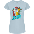 Believe in Christmas Funny Santa Xmas Womens Petite Cut T-Shirt Light Blue