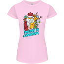Believe in Christmas Funny Santa Xmas Womens Petite Cut T-Shirt Light Pink