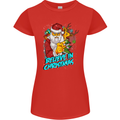 Believe in Christmas Funny Santa Xmas Womens Petite Cut T-Shirt Red