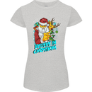 Believe in Christmas Funny Santa Xmas Womens Petite Cut T-Shirt Sports Grey