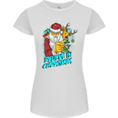 Believe in Christmas Funny Santa Xmas Womens Petite Cut T-Shirt White