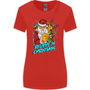 Believe in Christmas Funny Santa Xmas Womens Wider Cut T-Shirt Red