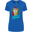 Believe in Christmas Funny Santa Xmas Womens Wider Cut T-Shirt Royal Blue