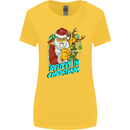 Believe in Christmas Funny Santa Xmas Womens Wider Cut T-Shirt Yellow