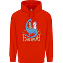 Believe in Dragons Unicorns Aliens Funny Childrens Kids Hoodie Bright Red
