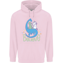 Believe in Dragons Unicorns Aliens Funny Childrens Kids Hoodie Light Pink