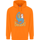 Believe in Dragons Unicorns Aliens Funny Childrens Kids Hoodie Orange