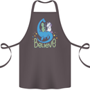 Believe in Dragons Unicorns Aliens Funny Cotton Apron 100% Organic Dark Grey