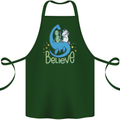 Believe in Dragons Unicorns Aliens Funny Cotton Apron 100% Organic Forest Green