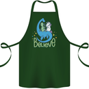 Believe in Dragons Unicorns Aliens Funny Cotton Apron 100% Organic Forest Green