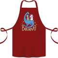 Believe in Dragons Unicorns Aliens Funny Cotton Apron 100% Organic Maroon