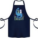 Believe in Dragons Unicorns Aliens Funny Cotton Apron 100% Organic Navy Blue