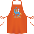 Believe in Dragons Unicorns Aliens Funny Cotton Apron 100% Organic Orange