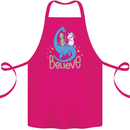 Believe in Dragons Unicorns Aliens Funny Cotton Apron 100% Organic Pink