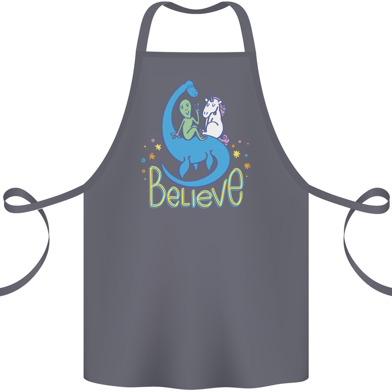 Believe in Dragons Unicorns Aliens Funny Cotton Apron 100% Organic Steel