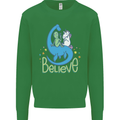 Believe in Dragons Unicorns Aliens Funny Kids Sweatshirt Jumper Irish Green