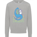 Believe in Dragons Unicorns Aliens Funny Kids Sweatshirt Jumper Sports Grey