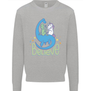 Believe in Dragons Unicorns Aliens Funny Kids Sweatshirt Jumper Sports Grey