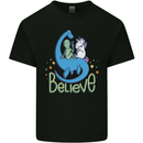 Believe in Dragons Unicorns Aliens Funny Kids T-Shirt Childrens Black