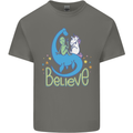 Believe in Dragons Unicorns Aliens Funny Kids T-Shirt Childrens Charcoal