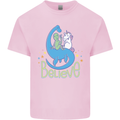 Believe in Dragons Unicorns Aliens Funny Kids T-Shirt Childrens Light Pink