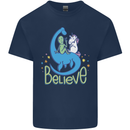 Believe in Dragons Unicorns Aliens Funny Kids T-Shirt Childrens Navy Blue