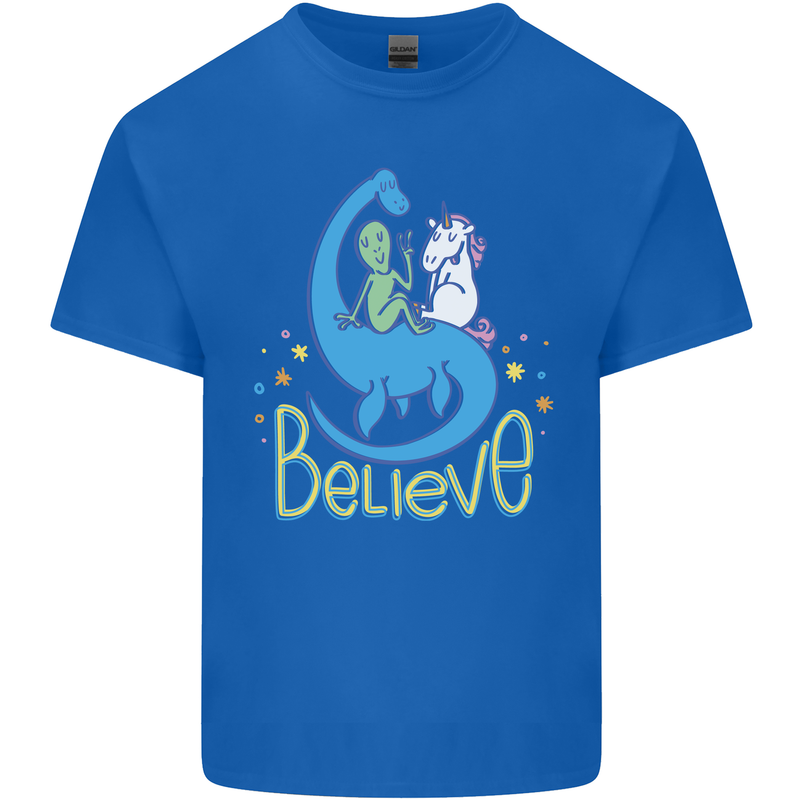 Believe in Dragons Unicorns Aliens Funny Kids T-Shirt Childrens Royal Blue