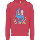 Believe in Dragons Unicorns Aliens Funny Mens Sweatshirt Jumper Heliconia