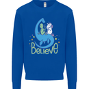 Believe in Dragons Unicorns Aliens Funny Mens Sweatshirt Jumper Royal Blue