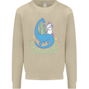 Believe in Dragons Unicorns Aliens Funny Mens Sweatshirt Jumper Sand