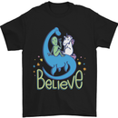 Believe in Dragons Unicorns Aliens Funny Mens T-Shirt Cotton Gildan Black