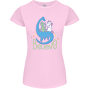 Believe in Dragons Unicorns Aliens Funny Womens Petite Cut T-Shirt Light Pink