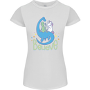 Believe in Dragons Unicorns Aliens Funny Womens Petite Cut T-Shirt White