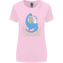 Believe in Dragons Unicorns Aliens Funny Womens Wider Cut T-Shirt Light Pink
