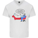 Believe in Yourself Funny Unicorn Mens V-Neck Cotton T-Shirt White