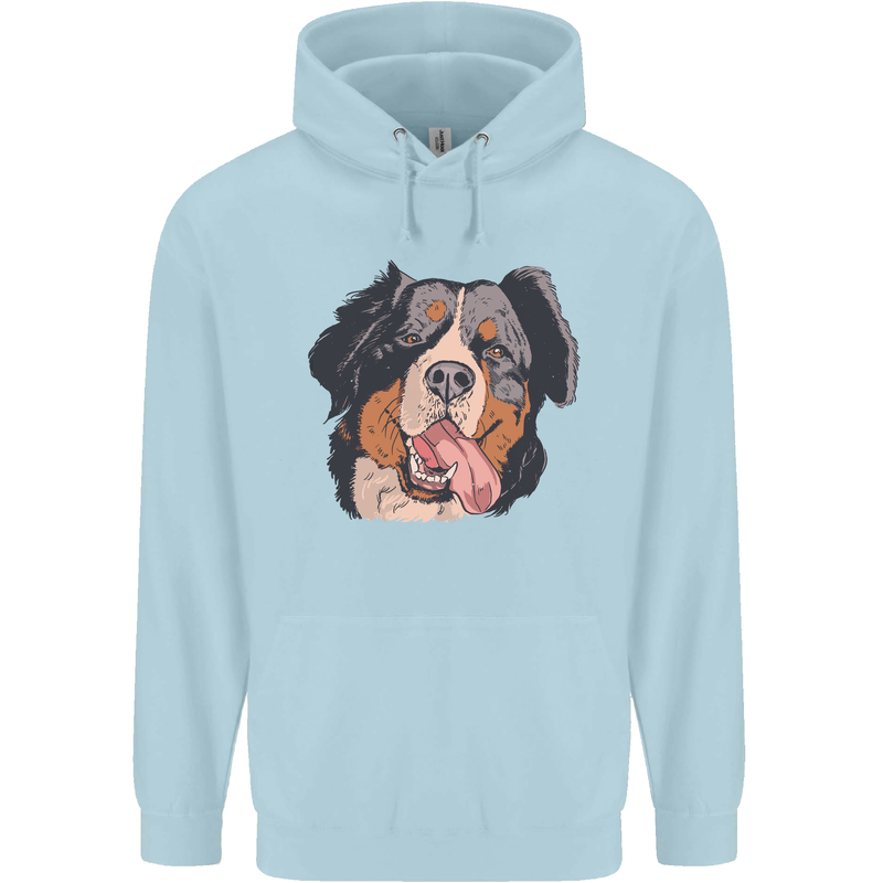 Bernese Mountain Dog Childrens Kids Hoodie Light Blue