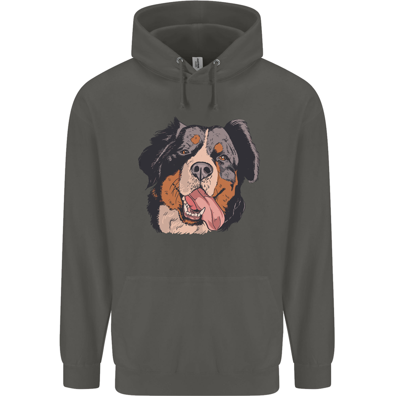 Bernese Mountain Dog Childrens Kids Hoodie Storm Grey