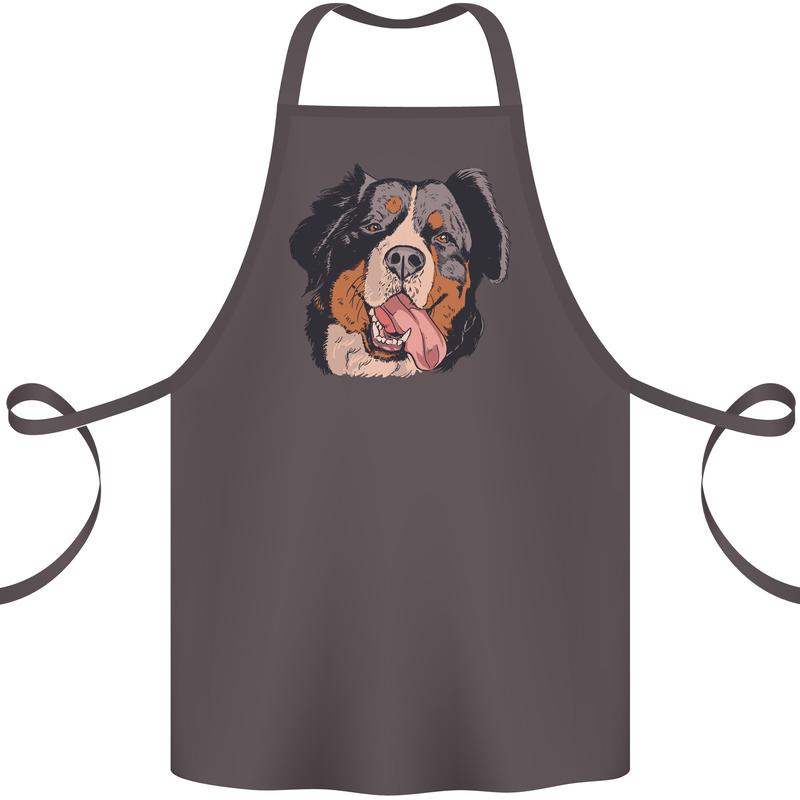 Bernese Mountain Dog Cotton Apron 100% Organic Dark Grey