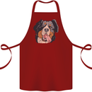 Bernese Mountain Dog Cotton Apron 100% Organic Maroon