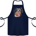 Bernese Mountain Dog Cotton Apron 100% Organic Navy Blue