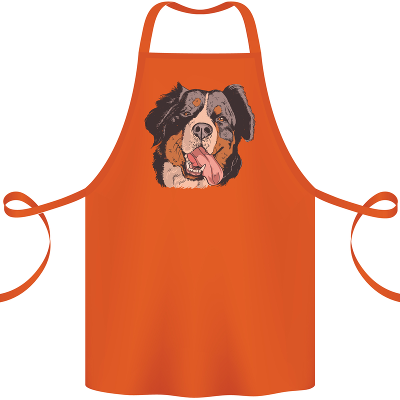 Bernese Mountain Dog Cotton Apron 100% Organic Orange