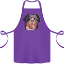Bernese Mountain Dog Cotton Apron 100% Organic Purple