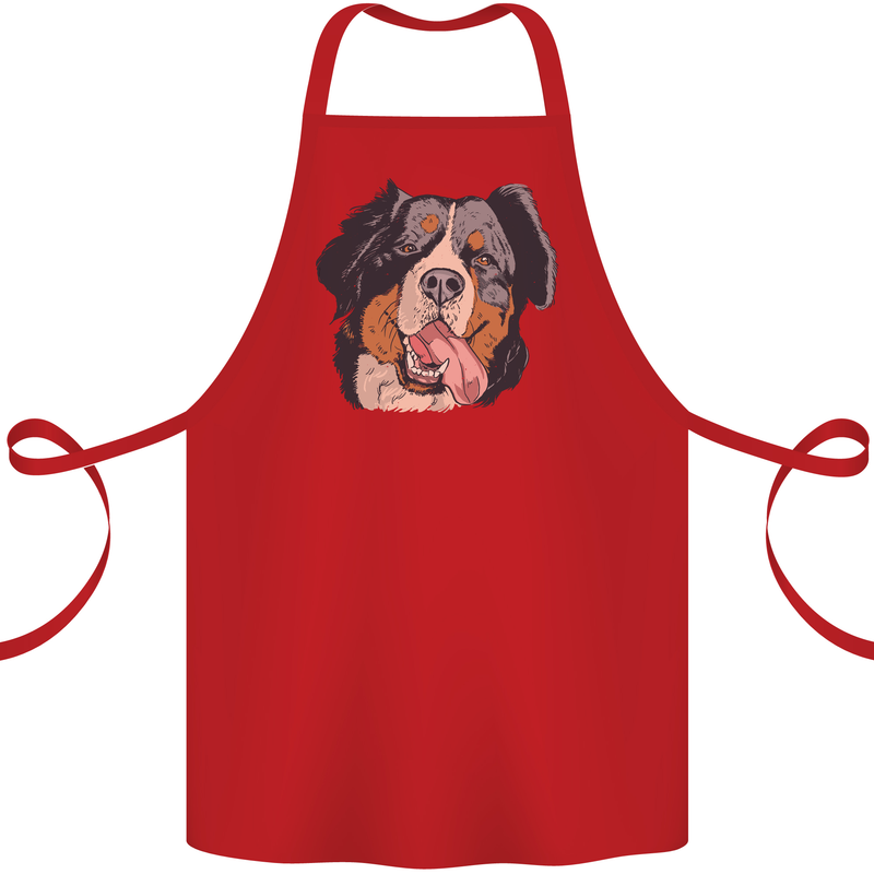 Bernese Mountain Dog Cotton Apron 100% Organic Red